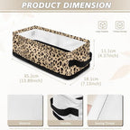 Small Storage Bin Basket with Handles for Organizing Toiletries Towels and Small Items, Versatile Storage Container Long Organizer Bins for Bathroom Living Room, Leopard Print