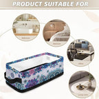 Storage Baskets for Organizing Toilet Paper Storage Bin Fabric Organizers Utility Basket Shelve Baskets for Home Bathroom Closet Organization, Blue Violet Boho Flower