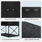Bathroom Wall Cabinet with 2 Door and Adjustable Shelf, Farmhouse Medicine Cabinet with Towel Rack, 3-Tier Wall Mounted Storage Cabinet Over The Toilet for Bathroom Laundry Room, Black