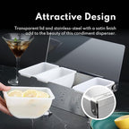 New Star Foodservice 48032 Stainless Steel Condiment Dispenser with 5 Compartments (No Ice Tray)