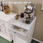 Single Tilt Out Trash Can Cabinet, Dog-Resistant, Fits 13.8"H Bins (Max 11.8"x11.8" Base), Easy Assembly, White for Kitchen & Laundry