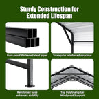 Metal Carport Heavy Duty 10x15ft Outdoor Galvanized Steel Car Port, Vehicle Canopy Garage Shade, Multi-Use Shelter for Car, Boat, Tractors & Outdoor Storage