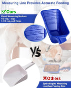 2 Cup Dog Food Scoop(2 Pack), Plastic Pet Food Scoop with Measuring Lines for Accurate Pet Food Portions,Dishwasher Safe (Blue)