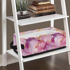 Toilet Paper Baskets Collapsible Storage Bin Rectangular Decorative Basket for Organizing Toilet Paper Basket for Bathroom Living Room Countertop Decor, Pink Marble Star