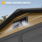 DWVO 6x4 FT Resin Storage Shed with Floor, Outdoor Storage Shed with Lockable Door, Window and Vents, Waterproof Plastic Tool Storage for Garden, Backyard, Patio, Lawn