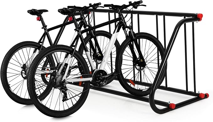 GAOMON Commercial Grid Bike Rack Stand, 5 Holders Capacity Heavy Duty Metal Floor Bike Stand Outdoor Bicycle Rack for Garage School Outdoor Parking Bike Shop, Single Sided