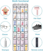 REGELETO 28 Large Pocket Over the Door Shoe Organzier, Hanging Shoe Rack for Door Large Capacity Shoe Organizer Holder with 4 Metal Hooks.