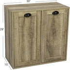 Household Essentials Laundry Sorter Cabinet, Oak Finish