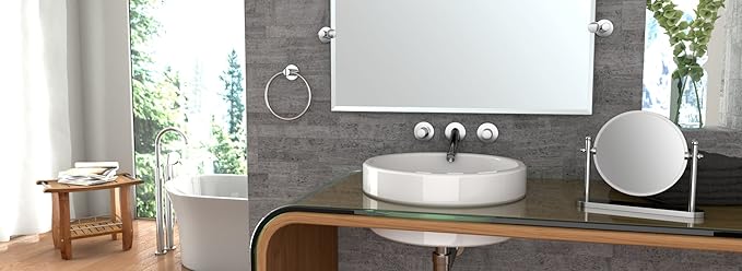 Gatco 4686 Channel Glass Shelf, Chrome/Wall Mounted 20.13" X 5.25" Tempered/Floating Rectangle Glass Shelf for Bathroom