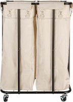 Household Essentials 2-Bag Rolling Laundry Sorter, Natural