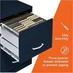2 Drawer Locking Filing Cabinet | Pre-Assembled Steel Construction | Space-Saving Design is Perfect for Home and Small Office | Letter-Size | Assembled in North America