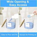3+1 Pack Laundry Pods Containers & Dryer Sheet Holder & Laundry Detergent Dispenser, Laundry Room Organization and Storage Jars with Lids, Labels and Scoops for Scent Booster, Powder, Pods