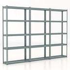 Giantex 5-Tier Storage Shelves Set of 3, Height Adjustable Metal Storage Utility Rack Shelf with Anti-Tipping Device, Heavy Duty Garage Shelving for Warehouse, Basement, 35.5" x 12" x 72", Grey
