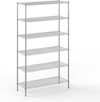 21" Deep x 54" Wide x 96" Height Wire Shelving Kit | 6-Tier | NSF Commercial Storage Rack Unit