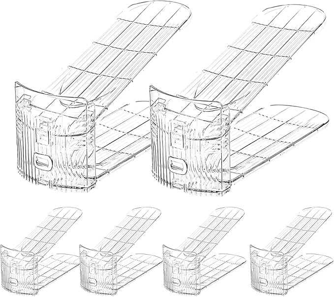 Shoe Slots Organizer for Closet6Pack Adjustable Shoe Stacker Organizer Storage Shoe Rack Space Saver Storage Shoe Holder Organization (Transparent)