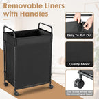 100L Laundry Hamper with Wheels, Rolling Laundry Sorter Cart with Metal Frame and Removable Liner, Dirty Clothes Hampers for Bedroom, Laundry Room, Bathroom
