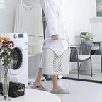 2-Tier Laundry Hamper Sorter with Hanging Bar, Rolling Laundry Baskets with Wheels Removable, Stackable Laundry Cart Organizer and Storage for Small Space Dorm Closet Bathroom