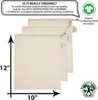 Simple Ecology Reusable Grocery Produce Shopping and Storage Bags, Organic Cotton Muslin, Medium 3 pack