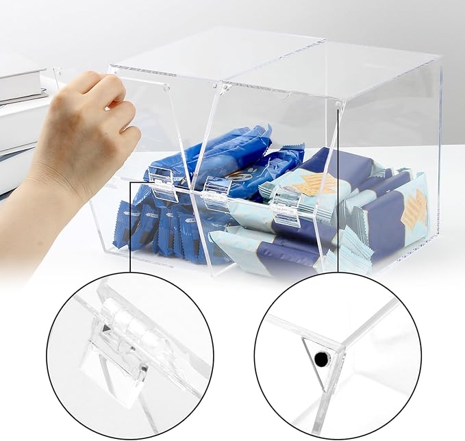 Clear Laundry Room Organizer for Pods and Dryer Sheets, Acrylic Storage Box for Fabric Sheets Dryer Balls Clothes Pins, Acrylic Candy Dry Food Snacks Dispenser Containers