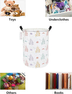 QUEENLALA Large Storage Basket,Laundry Hamper/Bathroom/Home Decor/Collapsible Round Storage Bin,Boys and Girls Hamper/Boxes/Clothing(Round-Rose Castle)