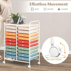 GOFLAME 20-Drawer Rolling Storage Cart, Multifunctional Art Craft Organizer Cart, Mobile Utility Storage Cart with Removable Drawers & Lockable Wheels, Craft Cart for Home Office School, Macaron Color