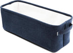 Juvale Jute Toilet Tank Basket - Space-Saving Navy Back-of-Toilet Organizer - Countertop Bathroom Organizer & Bath Tissue Holder - Navy Bathroom Basket for Decor & Organization - Blue, 16" x 6" x 5.5"