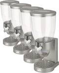 Honey-Can-Do Zevro /GAT102 Indispensable Dry Food Dispenser, Single Control, Silver (Pack of 4)