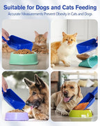 2 Cup Dog Food Scoop(2 Pack), Plastic Pet Food Scoop with Measuring Lines for Accurate Pet Food Portions,Dishwasher Safe (Blue)