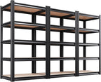 Set of 3 71" H Garage Shelving-5 Tier Storage Shelves,Adjustable Heavy Duty Metal Shelving Unit and Storage Large Rack,Utility Steel Shelf for Warehouse Industrial Pantry Basement 71"x32"x14"