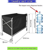 Commercial Laundry Cart with Wheels Collapsible Laundry Cart (400L), 12 Bushel Heavy Duty Industrial Rolling Baskets Trucks with Steel Frame and Waterproof Oxford Cloth, 300 Lbs Weight Capacity