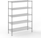 18" Deep x 48" Wide x 64" Height Wire Shelving Kit | 5-Tier | NSF Commercial Storage Rack Unit