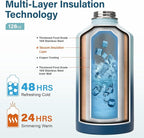 1 Gallon Water Bottle Insulated | Thickened Stainless Steel Vacuum Metal Water Jug | Portable Sports Large for Gym and Hiking with Straw, Carrier Bag, Handle Strap | BPA-Free 128 oz