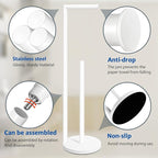 Toilet Paper Holder Stand, Bathroom Toilet Paper Roll Holder Stand with Reserve, Standing Toilet Paper Holder with Storage,Toilet Paper Roll Holder for 4 Rolls, White