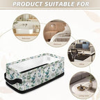 Multi-purpose Storage Basket Small Storage Bins Collapsible Rectangular Toilet Paper Basket Organizer for Bathroom Bedroom Kitchen Office Organization, Eucalyptus Leaf
