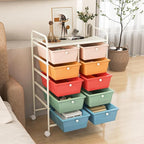 RELAX4LIFE Rolling Storage Cart with 10 Drawers - Craft Storage Cart with Lockable Wheels,Utility Cart, Art Cart Organizer for Crafting Storage, Studio, Office, Home, School Rolling Drawer Cart