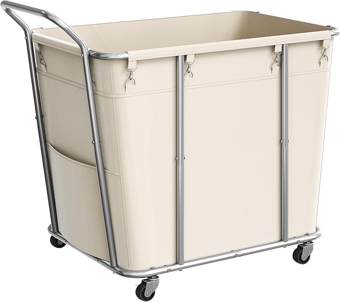 Laundry Sorter, 313L Large Laundry Basket, Rolling Hamper, Minimalist Laundry Organizer on Wheels, for Laundry Room, Bedroom, Guest Room, Beige TXY09WM