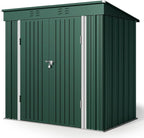 Gizoon 6' x 4' Outdoor Storage Shed with Double Lockable Doors, Anti-Corrosion Metal Garden Shed, Waterproof Shed Outdoor Storage Clearance for Backyard Patio Lawn-Green