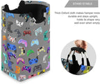 Video Games Laundry Basket for College Dorm,50L Collapsible Portable Laundry Hamper Storage Basket for Toys Clothes Organizer
