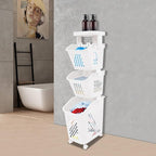3-Tier Laundry Hamper Sorter with Wheels, Vertical Rolling Laundry Baskets Removable and Stackable, Space-Saving Cart Organizer for Dorm, Closet and Bathroom (3-Tier)