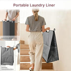 4-Compartment Laundry Cart with Lockable Wheels & Lid 180L Large Wheeled Laundry Basket Heavy-Duty Sorting Organizer for Laundry Room (Grey)