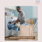 LFH Home Large Premium 100% Cotton Canvas Extra Large Laundry Bag with Drawstring and Handles Heavy Duty, Multi-Use, and Washable for Home, Travel, College or Storage 28x40 (Pack of 2)-Natural