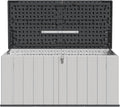 Aoxun 5x2 FT Outdoor Storage Shed, 160 Gallon Waterproof Outdoor Storage Resin Deck Box, Lockable Outside Storage Shed Container for Patio Furniure,Garden,Tools, White