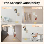 Scarf Organizer Stand, 67" Freestanding Scarf Display Rack with 30 Rods, Metal Spiral Scarf Holder Belt Pants Hanger for Commercial Clothing Retail Store Home, Space Saving Shelves(Gold)