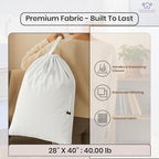 LFH Home Cotton Canvas Large Laundry Bag with Handle, Heavy Duty Drawstring Closure Washable Laundry Bags, School Travel, Home, Hotel, College Dorm, Organizer Sack, Toy Clothes 28x40 (Pack of 4)-White