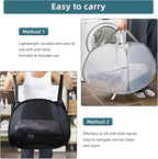 2 Pack Collapsible Laundry Baskets, 90L Large Foldable Laundry Basket, Durable Mesh Pop Up Hampers for Laundry, Dirty Clothes Laundry Hamper for Bedroom, Bathroom, Dorm, Laundry Room, Travel Black