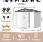 6x8 ft Metal Storage Shed, Outdoor Garden Tool Shed with Lockable Doors & Sloped Roof, Rustproof Galvanized Steel Shed for Backyard, Patio, Lawn White