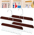 4Pcs Anti Slip Multi Hook Coat Racks,Bra Hangers for Closet Organizer with 8 Hooks 360 °Swivel Belt Hanger for Closet for Belt, Tie, Tank Top, Bra, Scarf (Brown)