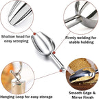 TeamFar Stainless Steel Ice Scoop, Small Metal Food Candy Scoop for Kitchen Bar Party Wedding - 5 Ounces