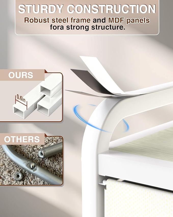 Laundry Sorter 3 Section,Laundry Basket with Wheels,3×15.8 Gal (60L) Laundry Hamper Organizer with Large Wooden Desktop Sorter,Pull-Out and Removable Laundry Bags (Creamy White, 3 Bags - 180L)