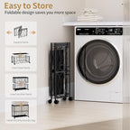 VIPLEO Laundry Hamper with 3 Section, Large 180L Rolling Laundry Basket with Wheels, Metal Heavy Duty Laundry Hamper with Detachable Bags, Dirty Clothes Hamper Organizer for Bedroom, Bathroom(Beige)